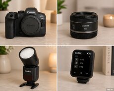 Canon EOS R6 Mark II + RF 50mm f 1.8 + Godox V1 Pro C + Godox X3 Trigger