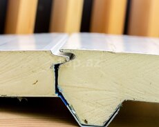 80 mm daş yunu sendviç panel  yanğına davamlı izolyasiya