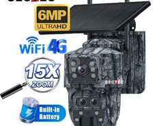 4G Sim kartlı Solar 360 FHD kamera 12MP 4K+64GB