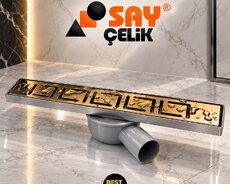 Sayçelik paslanmaz çərçivəli qızılı duş kanalı