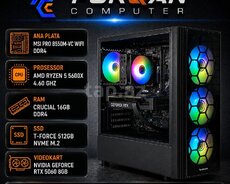Gaming PC | Ryzen 5 5600X 4.60 GHZ | RTX 5060 8GB | SSD 512GB NVMe M.2 | RAM 16GB DDR4