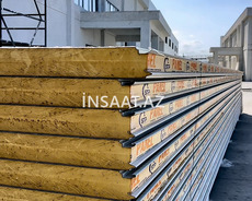 50 mm daş yunu sendviç panel – yanğına davamlı izolyasiyalı