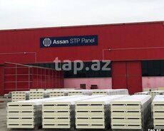 Pur sendviç panel 80 mm istilik izolyasiyası