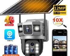 2 kamera günə paneli sim kartli 8mp 4k