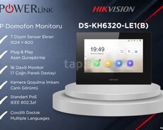Hikvision DS-KH6320-LE1(B) 7 Düym Sensor IP Video Domofon Monitoru (Qara)