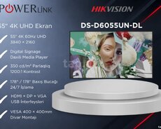 55 4K Digital Signage Divar Tipi Ekran HIKVISION DS-D6055UN-DL