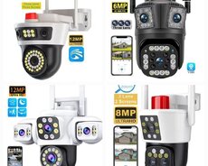 Simsiz Wifi ptz 2 kameralar 360 8mp 4K +64GB