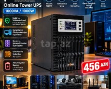 Pulsar 1000VA   1000W Online UPS  Server və CCTV üçün