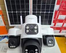 4 kamera iki günəş panelli 4G AI kamera 16mp 8k