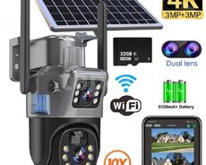 4G tam simsiz solar PTZ360 2 kamera 12MP 4K
