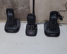 Stasionar telefonlar Panasonic və ratsiya Kenwood