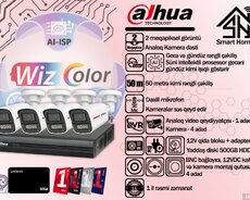 Dahua dörd kameralı WizColor kamera dəsti