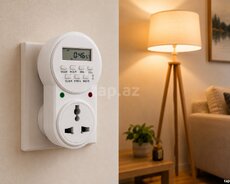 Rəqəmsal Taymerli Rozetka Və Universal Keçirici (Zaman Relesi   Digital Timer Switch)