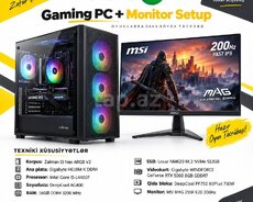 Gaming PC + MSI 200Hz Monitor Setup