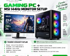 Gaming PC + MSI 144Hz Monitor Setup