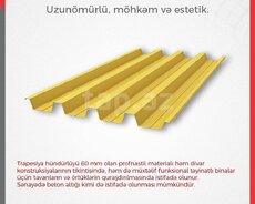 Profnastil H60 dam örtüyü
