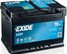 Akkumulyator EXIDE AGM 70 Ah R+ EK700