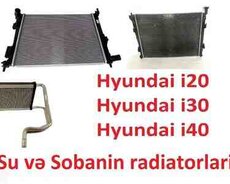 Hyundai i20i30i40 su və sobanın radiatorları