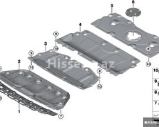 Bmw G20 Mühərrik bölməsinin ekranı, ön ( Zasitnik)