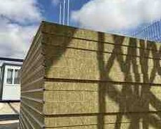 Divar üçün daş yun sendvic panel 80mm