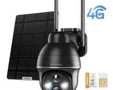 Simsiz 4G sim kartlı Solar ptz kamera 360 3mp2K