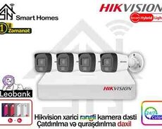 Hikvision gecə rəngli çəkiliş aparan dörd-lü kamera dəsti