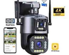 Simsiz Wi-Fi ptz 2 kamera 360 8mp4K +64GB