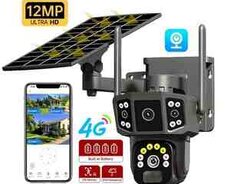 Simsiz 4G sim kartlı Solar ptz 2 kamera 8mp4K