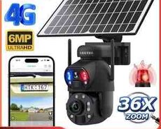 Simsiz 4G sim kartlı Solar ptz 2 kamera 360 8mp4K