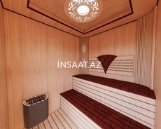 Sauna yığılması və tikintisi